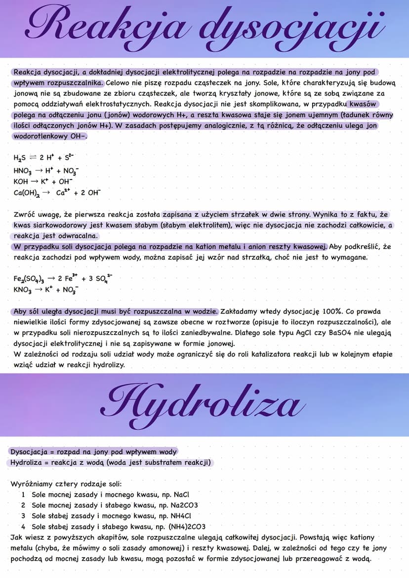 Stopień dysocjacji
nzdys.
n wprow.
∞ =
Nzdys. • 100%
Nwprow.
a - stopień dysocjacji (jako liczba niemianowana lub w [%])
n zdys. - liczba mo