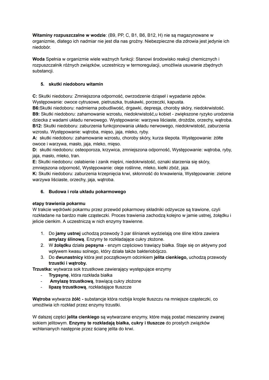 1. Pokarm budulec i źródło energii
Składniki odżywcze: Białka (proteiny), witaminy, cukry (węglowodany), tłuszcze (lipidy), składniki
minera