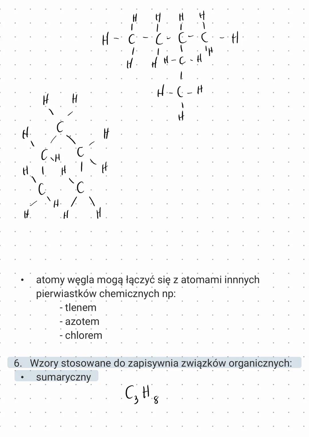 # Węgiel i jego związki.

1. Konfiguracja elektronowa atomu węgla:

6 C[₂He] $2s^2$ $2p^2$

6 C⁺[₂He] $2s^1$ $2p^3$

2. Węgiel tworzy związk
