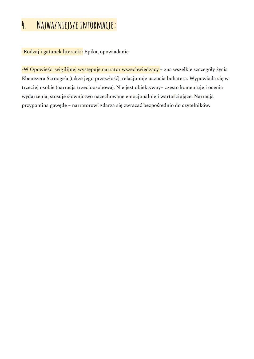 K. DICKENS "OPOWIEŚĆ WIGILIJNA"
1. CZAS I MIEJSCE AKCJI:
XIX, wigilia, Anglia, Londyn (londyńska giełda)
2. BOHATEROWIE:
Postaci tearlistycz