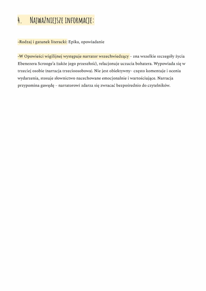 K. DICKENS "OPOWIEŚĆ WIGILIJNA"
1. CZAS I MIEJSCE AKCJI:
XIX, wigilia, Anglia, Londyn (londyńska giełda)
2. BOHATEROWIE:
Postaci tearlistycz