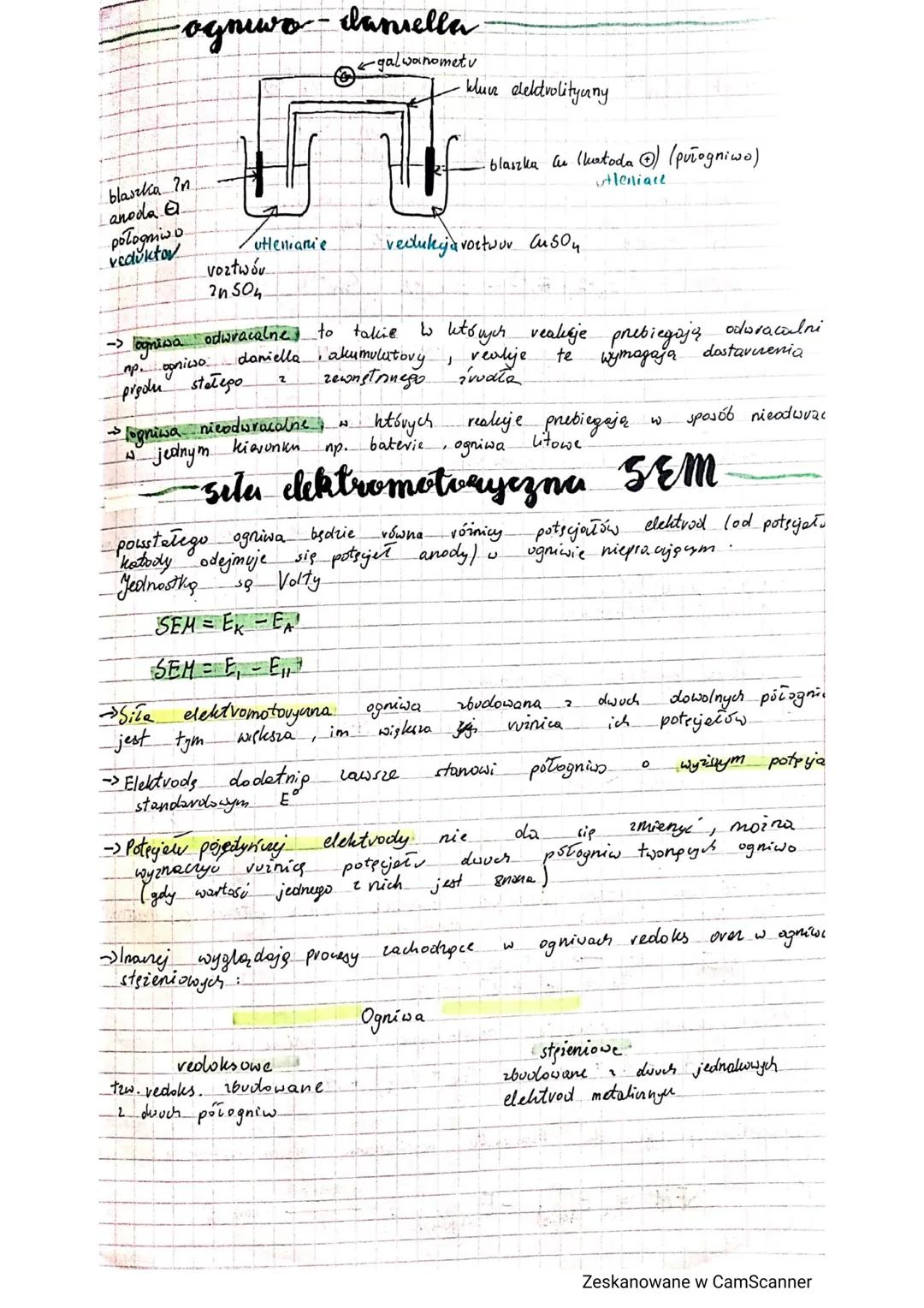 # Ogniwa galwaniczne

->Ogniwo galvaniane - składa się z dwuch blasick metalowych
Zanuzonych w rotworach elektrcitów porą nonych prewoden"

