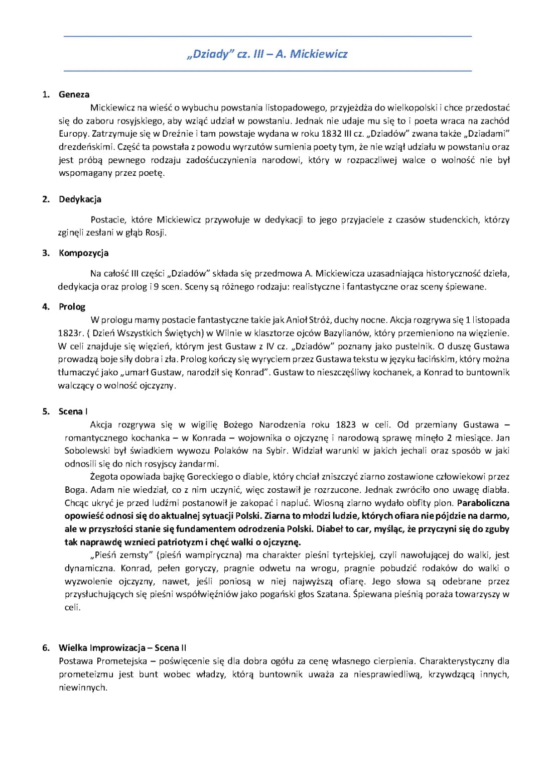 11. „Dziady” cz. III – A. Mickiewicz 