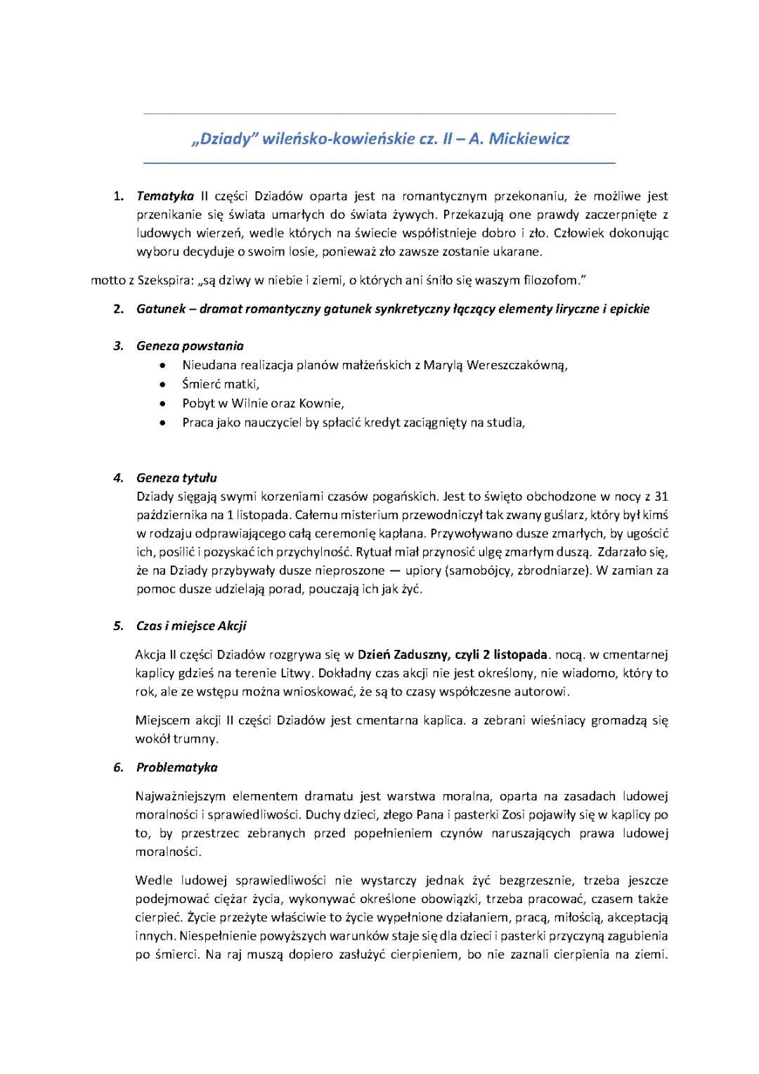 9. Dziady cz. II - A.Mickiewicz 