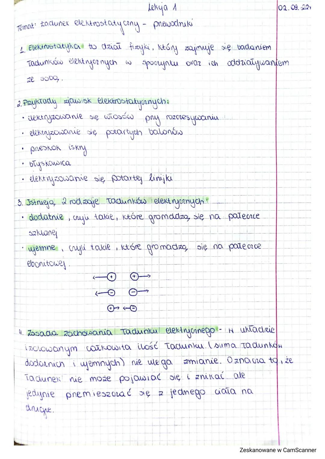 Lekya 1
Temat: kadunek elektrostatyczny - prewodniki
1. Elektrostatyka to dział fizyki, który zajmuje się badaniem
Tadunków elektrycznych w 