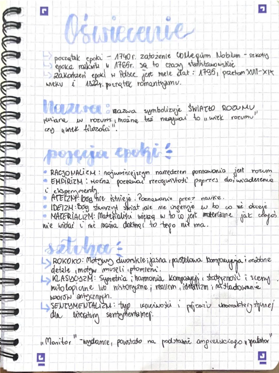 L
G
Oświecarie
Epoczątek epoki - 1740r. założenie collegum Nobilum - sexaty.
ерока
rozkwitz 1766r. Sa to
stants tawowskie
стажу
- Zakortzen 