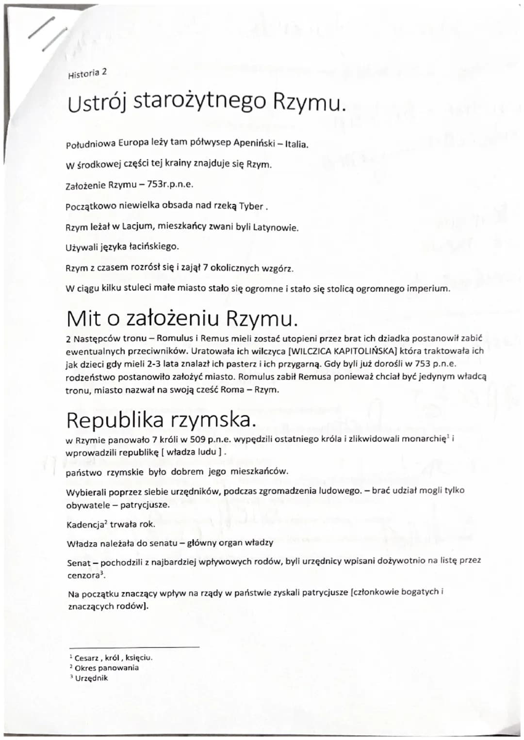Tul
Historia 2
Ustrój starożytnego Rzymu.
Południowa Europa leży tam półwysep Apeniński - Italia.
W środkowej części tej krainy znajduje się