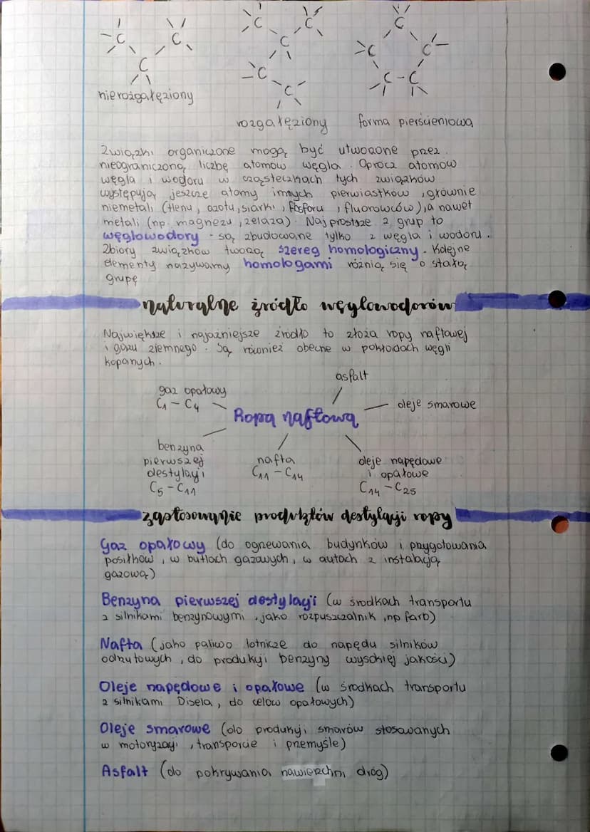 Weglowodory
węgiel w przyrodzie
Występuje w postaci wolnej niezwiązanej - jako pierwiastek
w postaci mniej lub bardziej skomplikowanych zwią