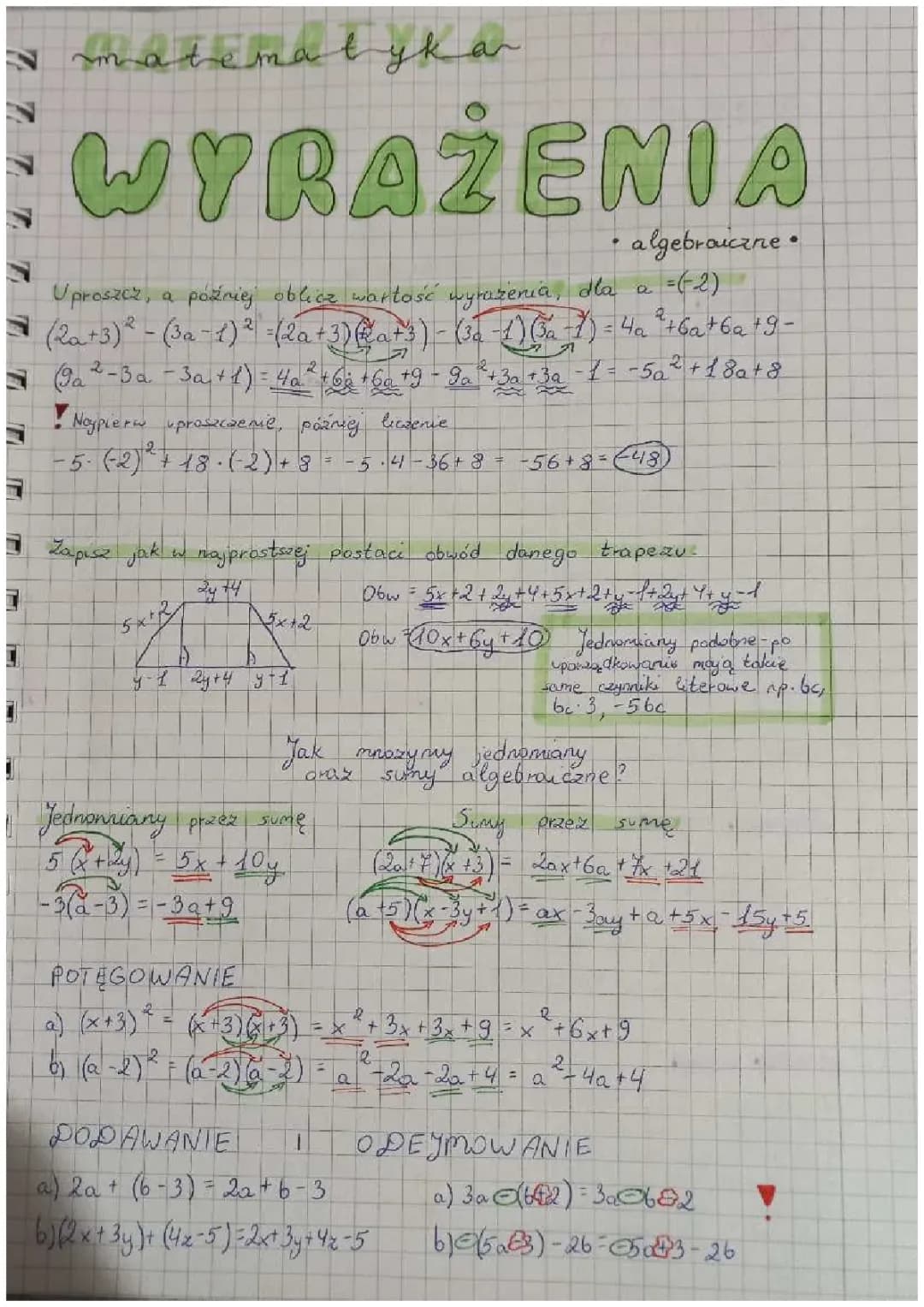 Wyrażenia algebraiczne