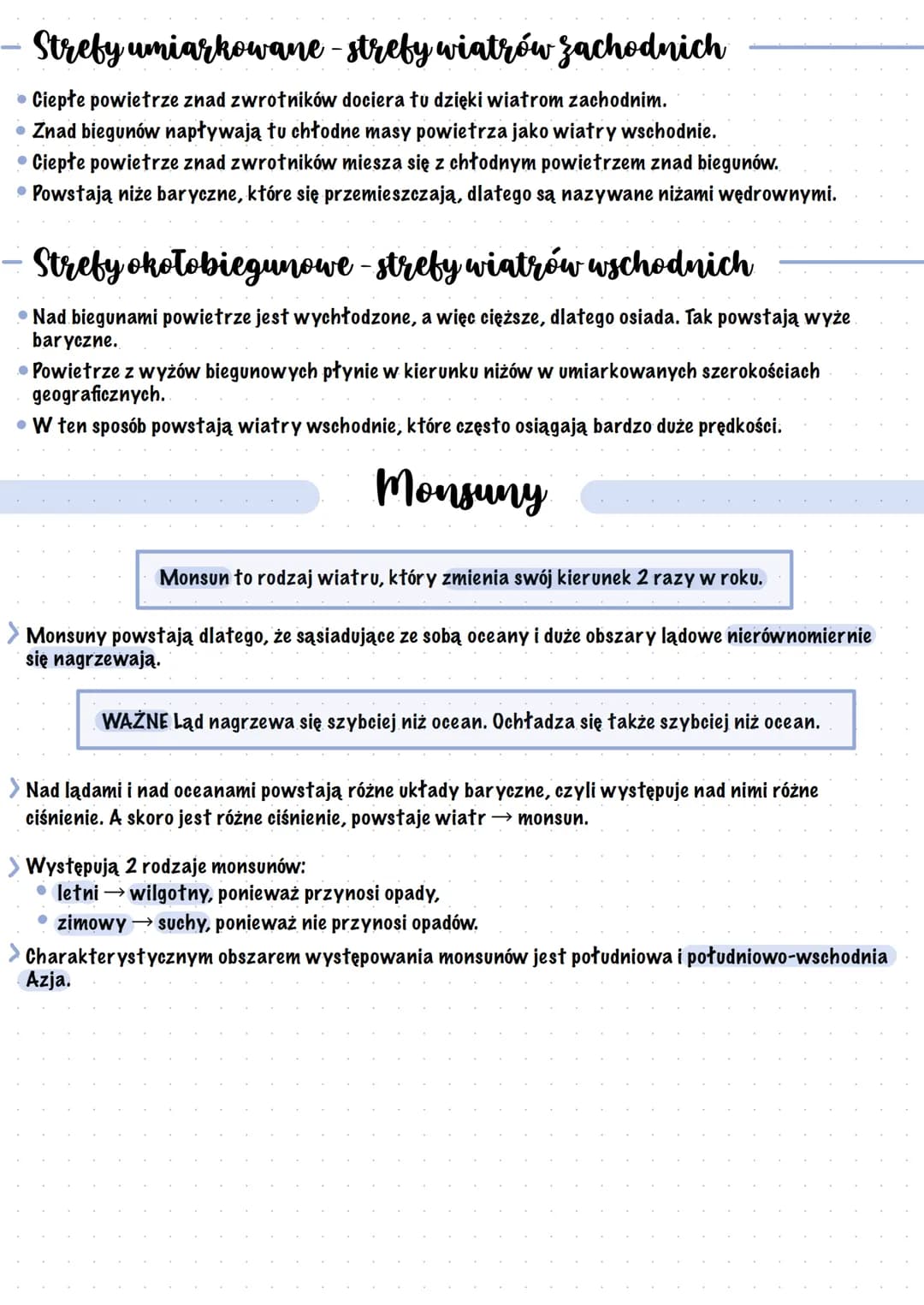Cyrkulacja powietrza
Wiatr to zjawisko atmosferyczne
WAŻNE Powietrze w atmosferze zawsze dąży do wyrównania ciśnienia. Aby wyrównać ciśnieni