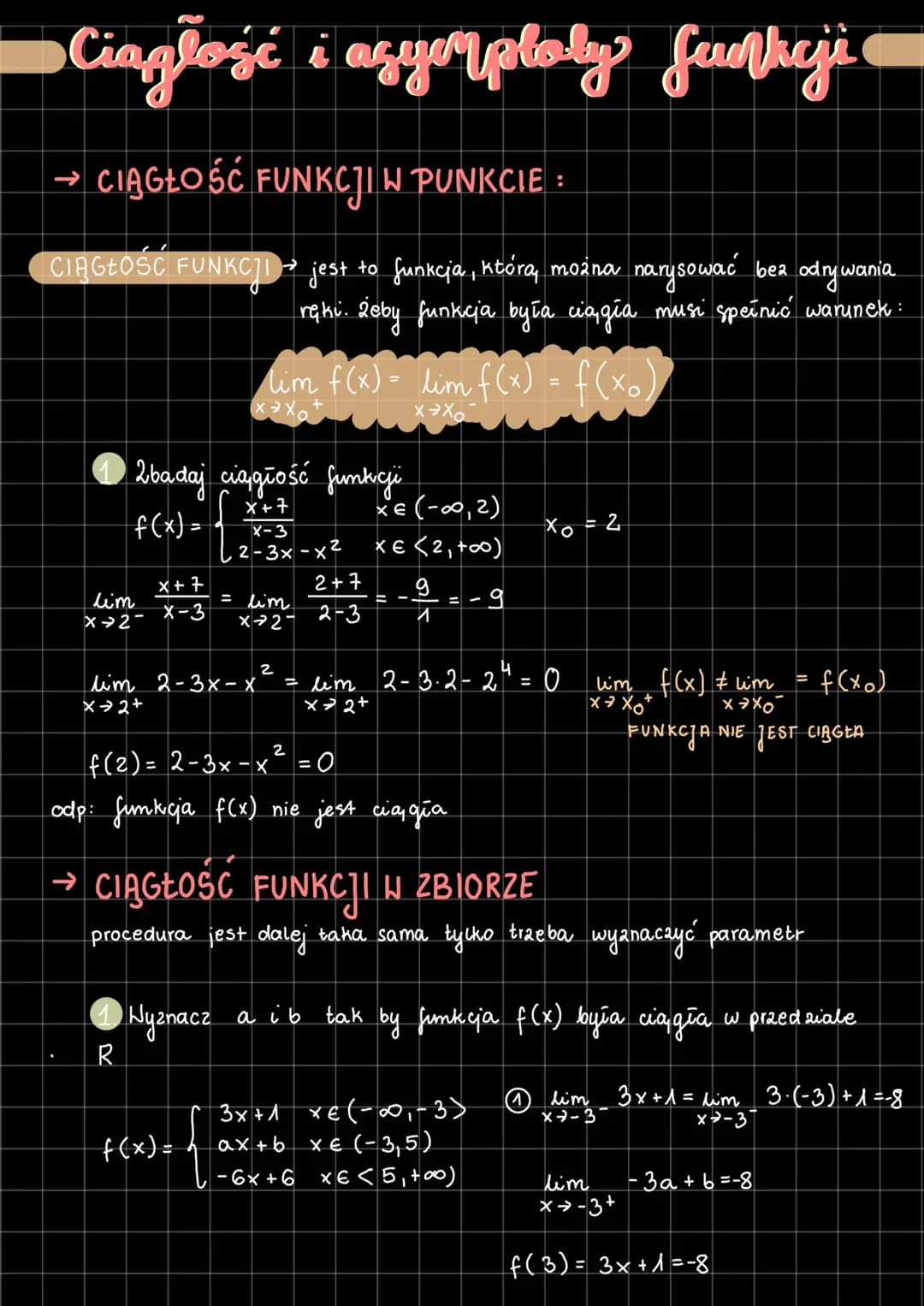 Ciągłość i asymptoty funkcji