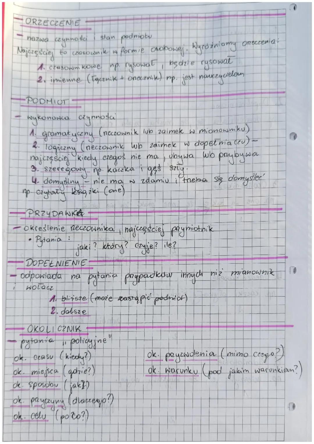 # Składnia

Skladnia - deiał gramatyki zajmujący się budowy wypowiedzeń
Rodzaje wypowiedzać ze względu na cel wypowiedzi:
Oznajmujące, rozka
