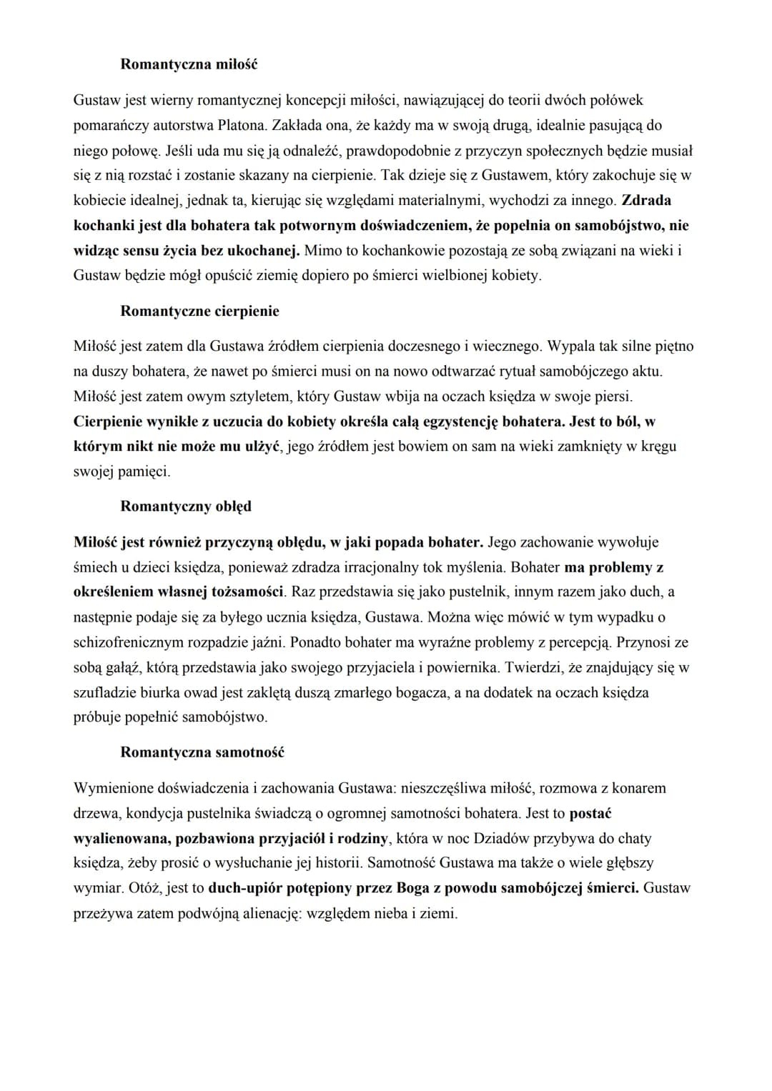 Charakterystyka Gustawa - Dziady cz. IV
Duch młodego mężczyzny, który niegdyś popełnił samobójstwo na skutek nieszczęśliwej
miłości. Gustaw 