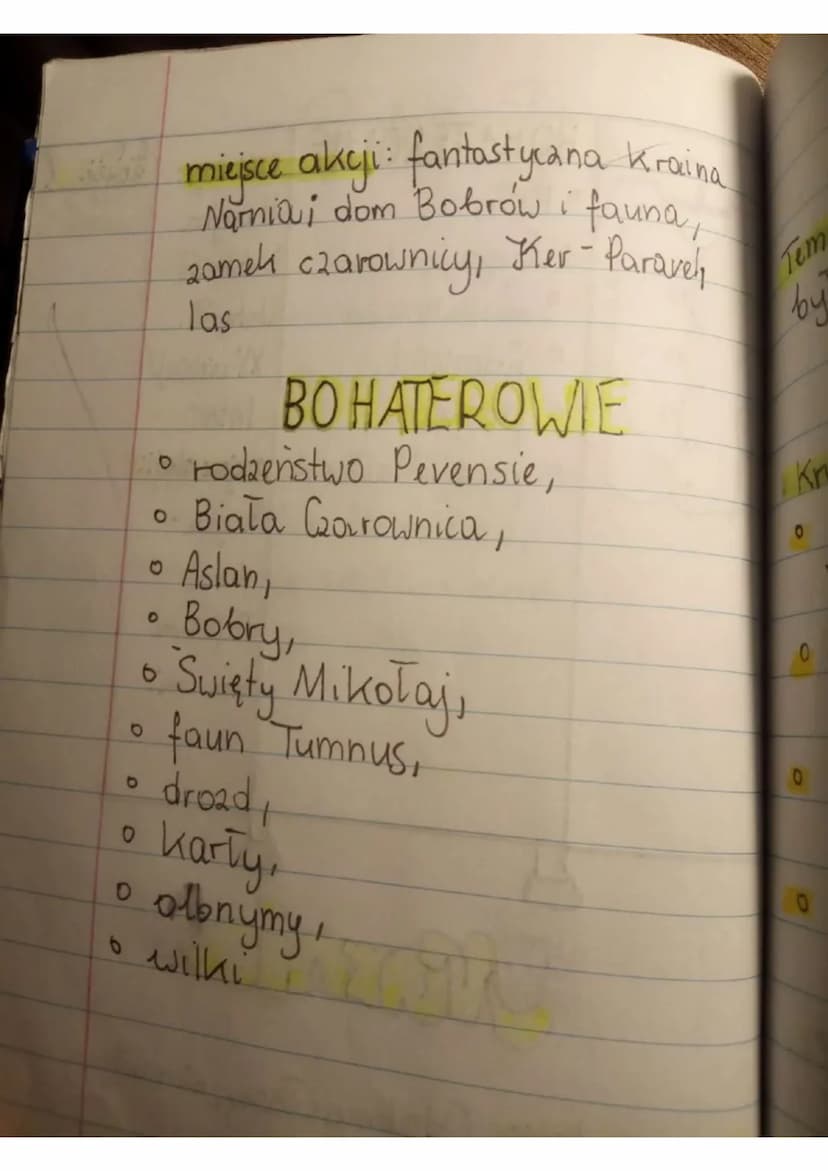 ■.04.
2022.
0
O
kehija
Swiat predstawiony w
Opowieściach 2 Narnii"
Temat:
JES:
ohreslam czas i miejsce akyi,
wymieniam bohaterow,
uskazuję w