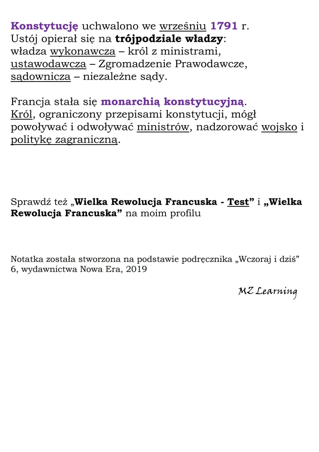 Rewolucja Francuska
Francja - XVIII w. monarchia absolutna dynastii
Burbonów
Społeczeństwo francuskie:
- stan pierwszy - duchowieństwo (był 