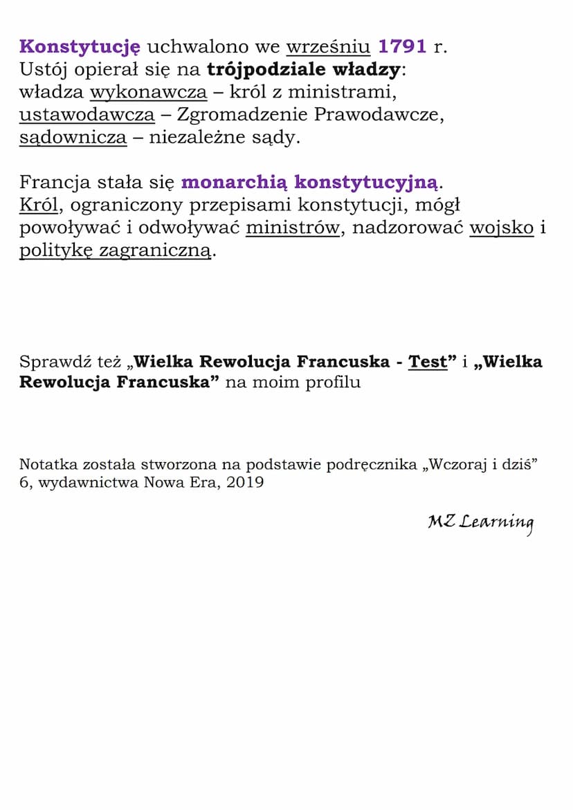 Rewolucja Francuska
Francja - XVIII w. monarchia absolutna dynastii
Burbonów
Społeczeństwo francuskie:
- stan pierwszy - duchowieństwo (był 