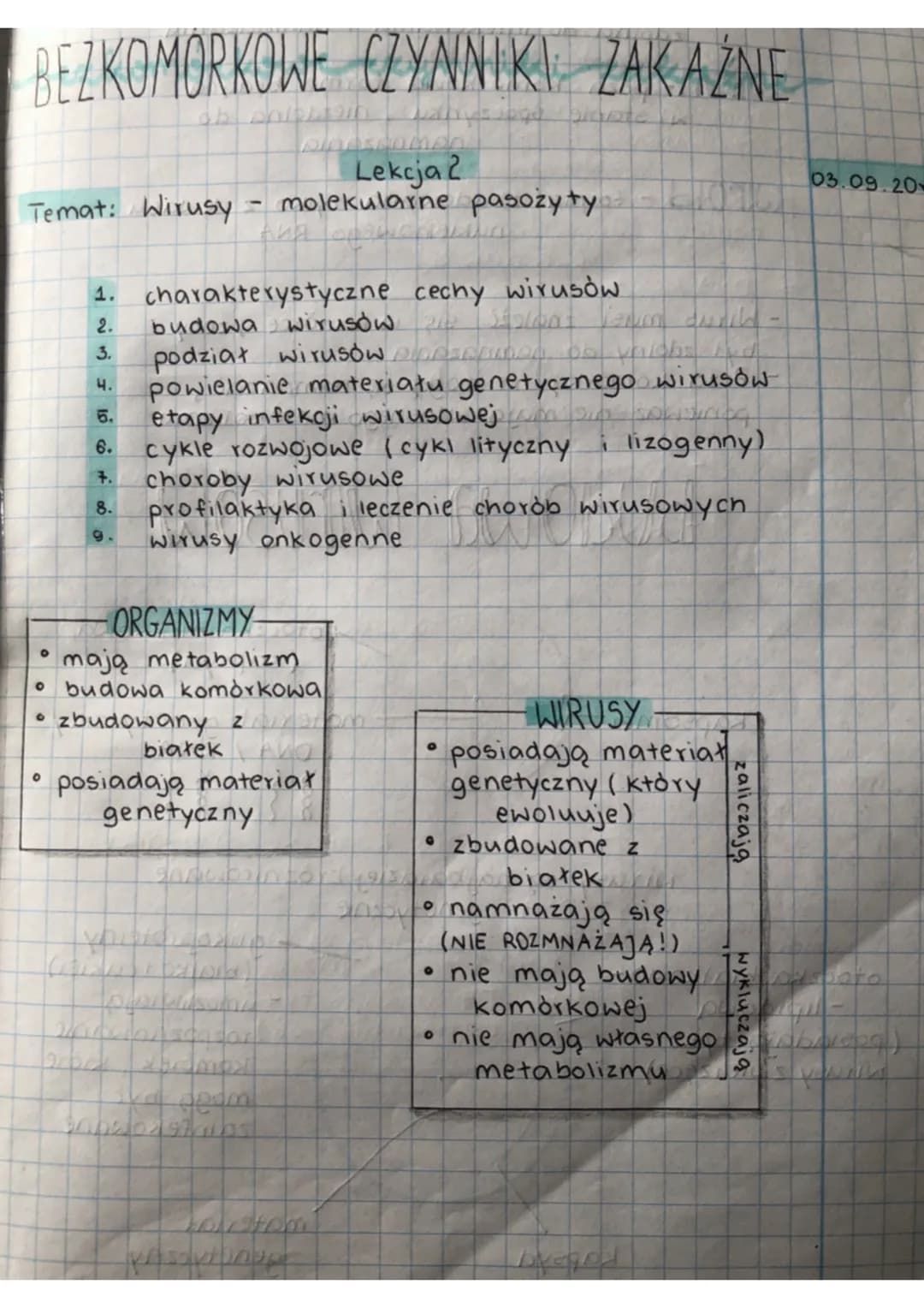 BEZKOMORKOWE CZYNNIKI ZAKAZNE
ob
Lekcja 2
Temat: Wirusy - molekularne pasożyty-
Aha algun
ORGANIZMY
mają metabolizm
O budowa komórkowa
• zbu