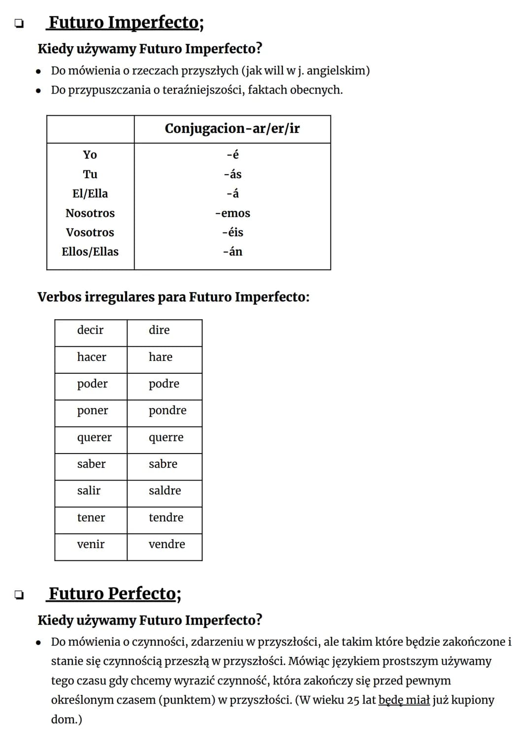Español
□ Presente;
Conjugacion-ar Conjugacion-er Conjugacion-ir
TRABAJAR
BEBER
VIVIR
trabaj-o
beb-o
viv-0
trabaj-as
beb-es
viv-es
trabaj-a
