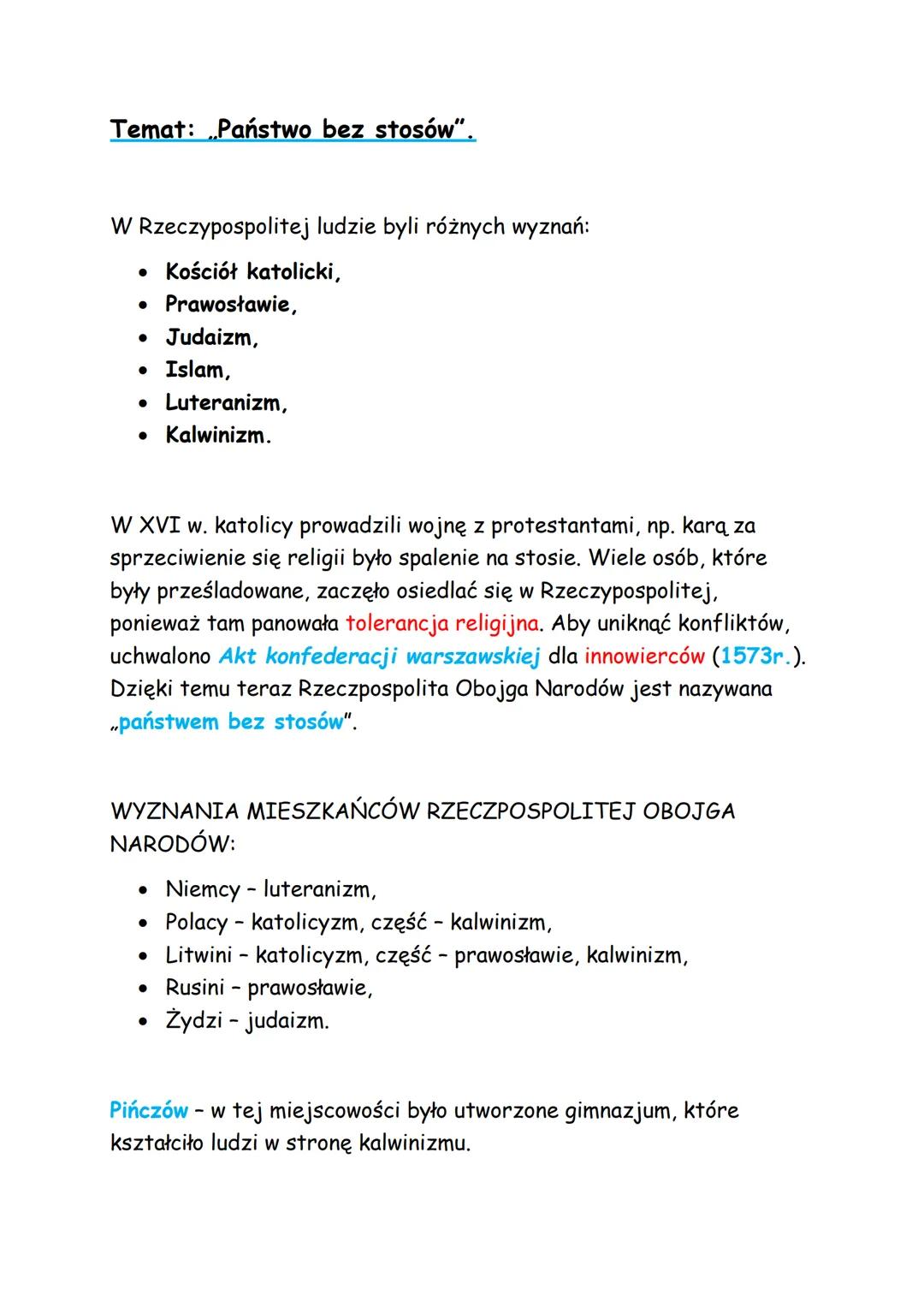 Historia Polskiego Tolerancyjnego Państwa