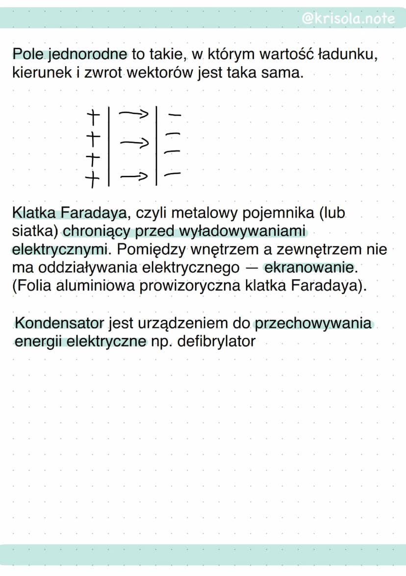 Pole elektryczne to oddziaływanie siły elektrycznej
na ładunki w danej przestrzeni.
Graficzne przedstawienie pola elektrycznego:
linie pola
