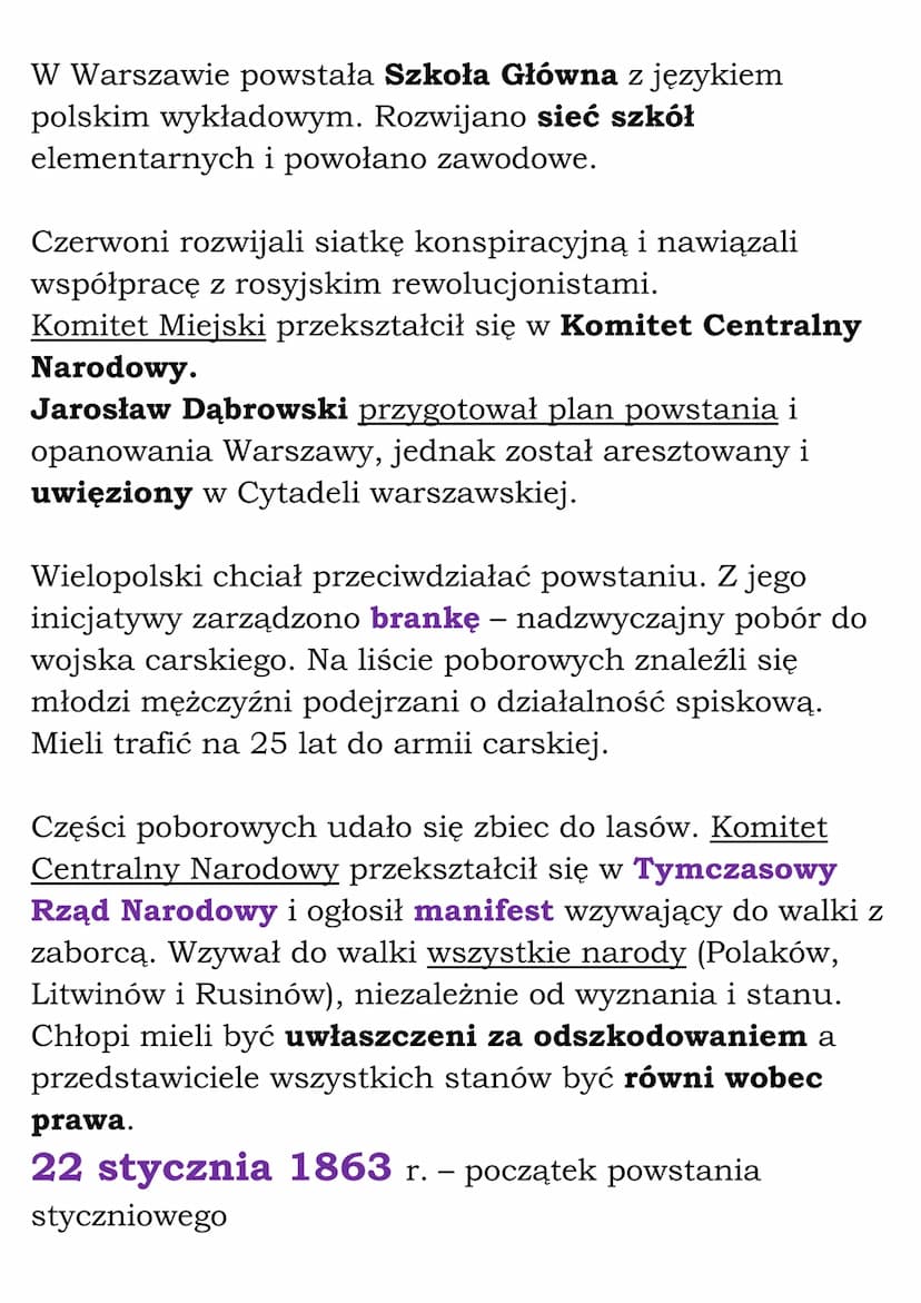 Ziemie polskie w drugiej
połowie XIX wieku
1.Powstanie styczniowe
Geneza powstania styczniowego
Po klęsce Rosji w wojnie krymskiej nastąpił 