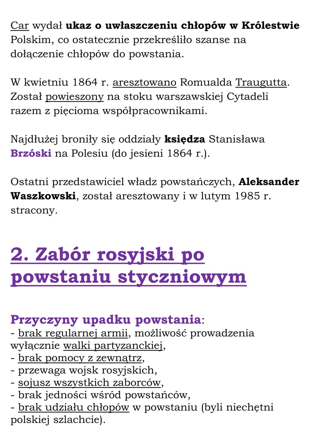 Ziemie polskie w drugiej
połowie XIX wieku
1.Powstanie styczniowe
Geneza powstania styczniowego
Po klęsce Rosji w wojnie krymskiej nastąpił 