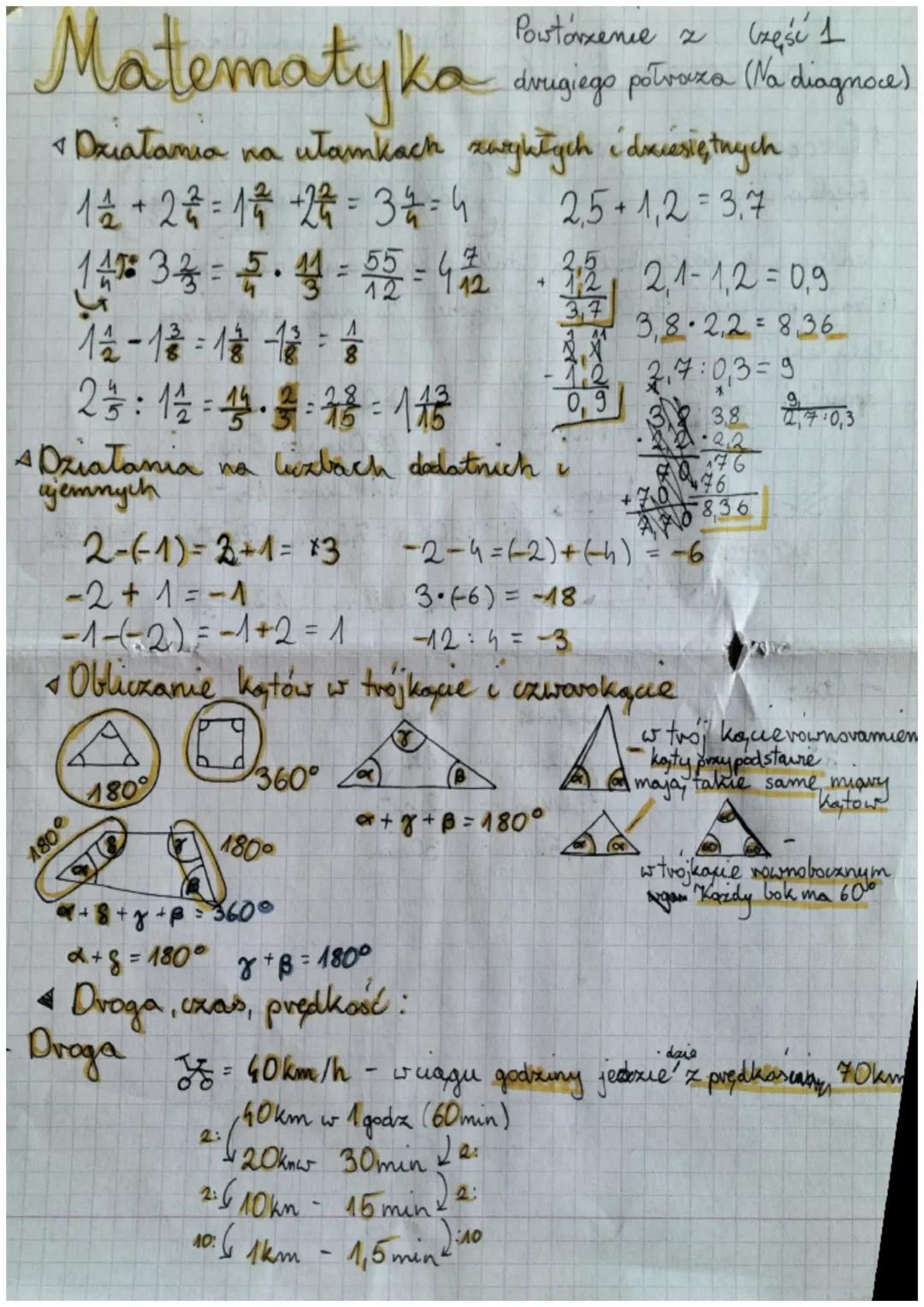 Powtórzenie z część 1
drugiego potraza (Na diagnoce).
Matematyka dinigings
Działania na ułamkach zwykłych i dziesiętnych
=
=
2,5+12=3.7
14% 