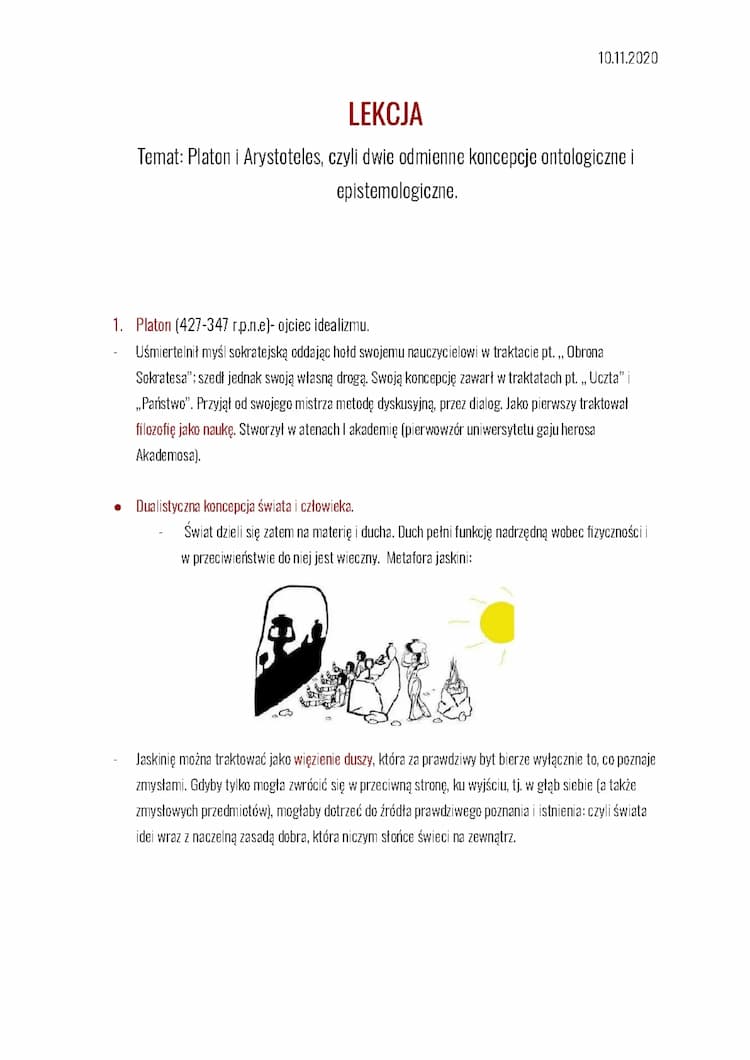 Know Platon i Arystoteles czyli dwie odmienne koncepcje ontologiczne i epistemologiczne. thumbnail
