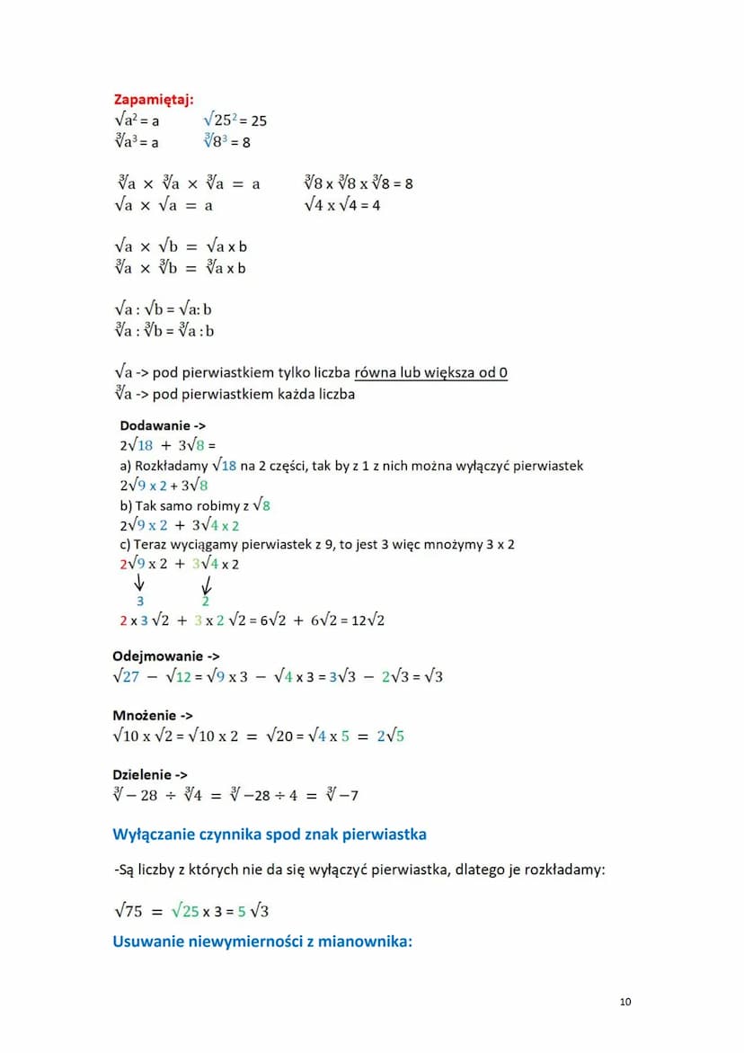 Egzamin 8 2025 - najważniejsze zagadnienia
Liczby rzeczywiste
1. DZIAŁANIA NA UŁAMKACH ZWYKŁYCH
+ dodawanie:
4 3 28 15 43
+ =
+ = = 1-
5 7 3