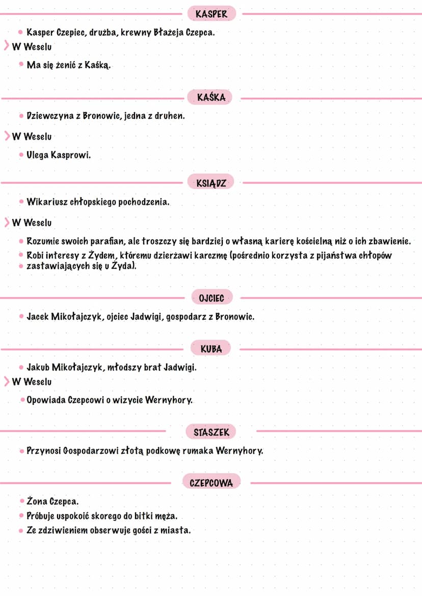 Wesele
Stanislaw Wyspiański
Geneza
Geneza Wesela wiąże się z autentycznym wydarzeniem z 20 listopada 1900 r. - ślubem Lucjana
Rydla z chłopk