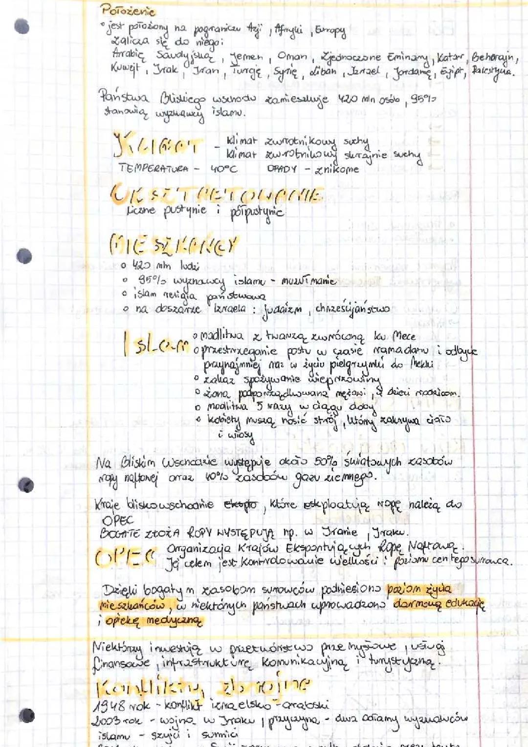 Bliski wschód-kultura i gospodarka 