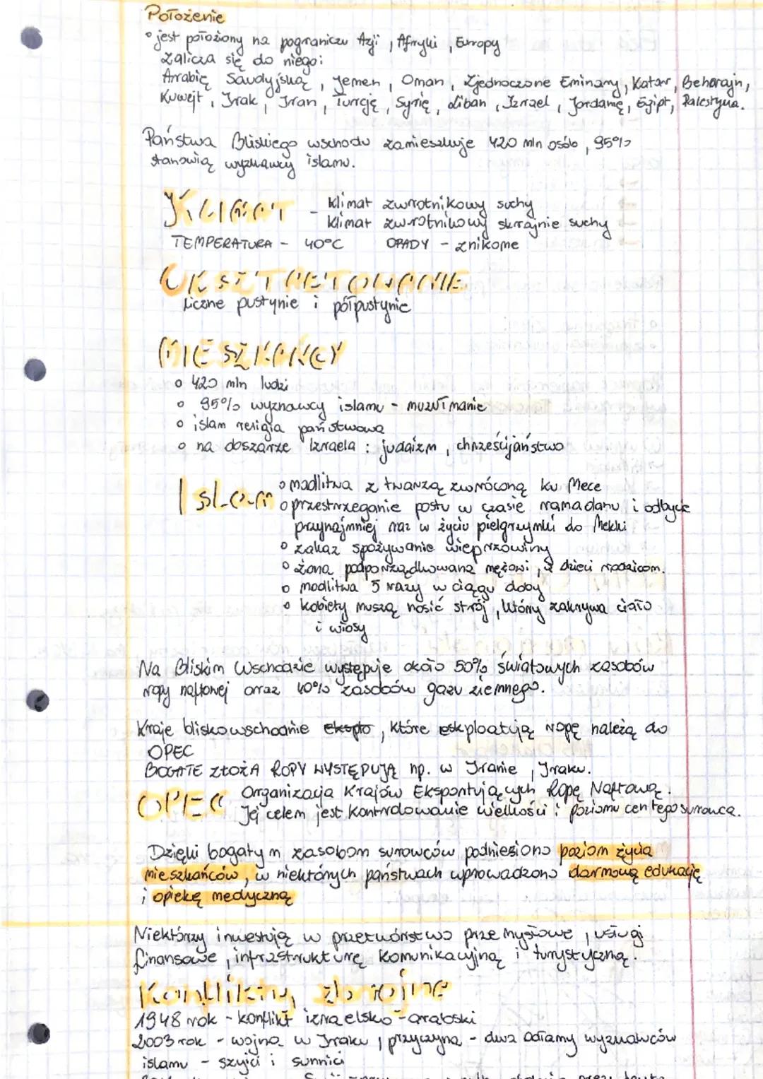 Położenie
• jest połoziony na pograniczu Azji, Afryki, Europy
Zalicza się do niego:
Arrabie Saudyjska, Jemen, Oman, Zjednoczone Eminamy, Kat