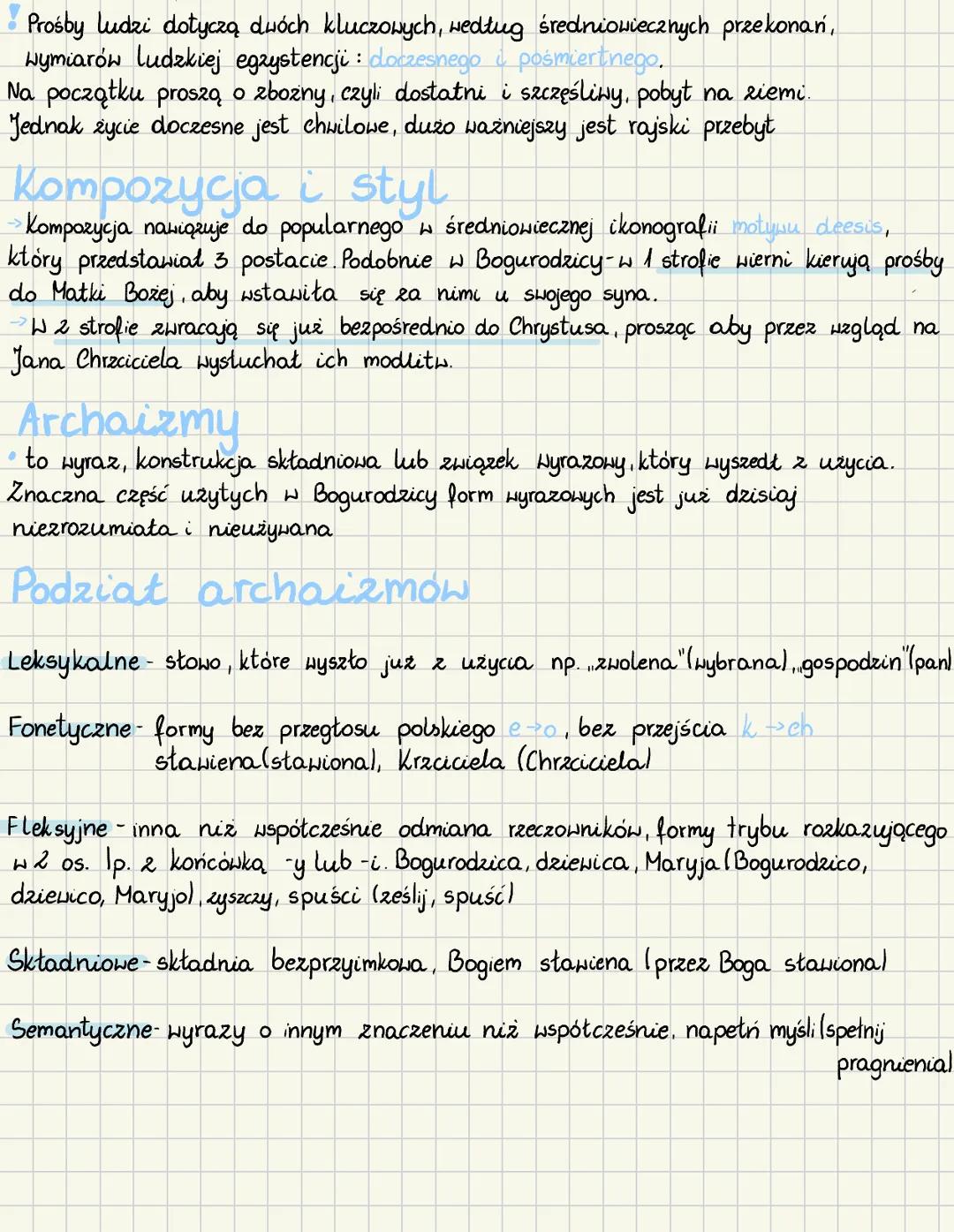 Bogurodzica
Geneza
najstarsza zachowana pieśń religijna w języku polskim pochodzi prawdopodobnie
2 XIII w.)
do XVIW traktowana jako polski h
