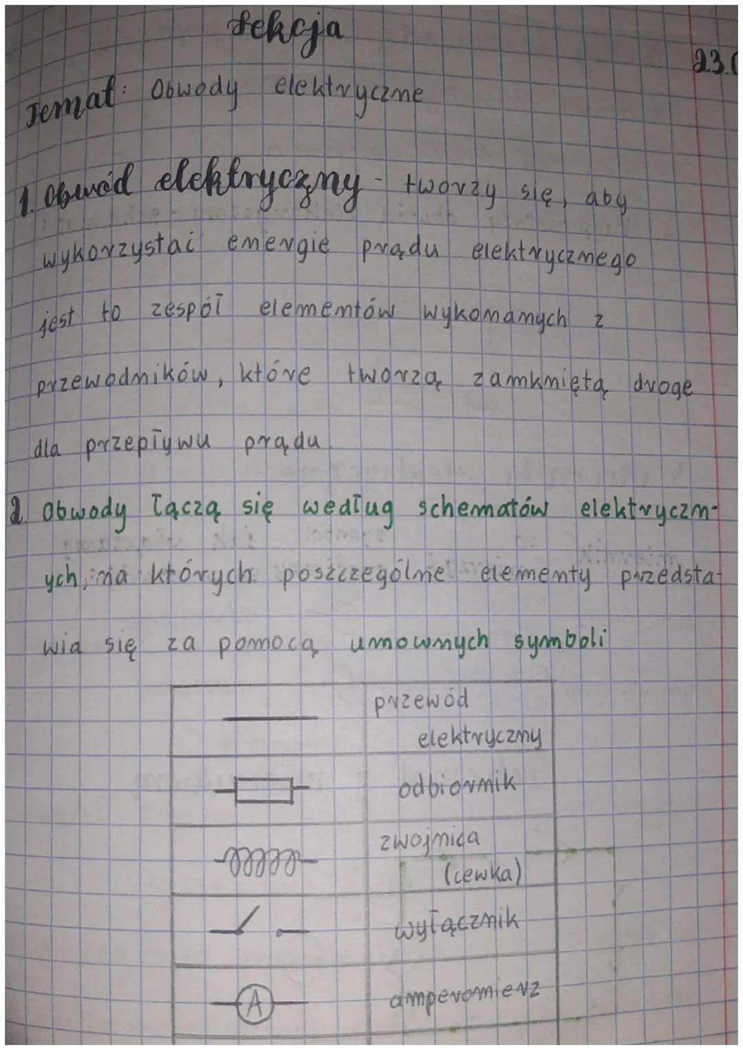 Sekcja

Temat: Obwody elektryczne

1. Obwód elektryczny - tworzy się, aby
wykorzystać energie prądu elektrycznego
jest to zespól elementów w