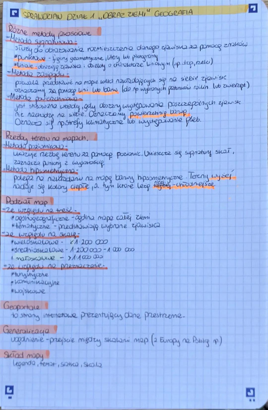 SPRAWDZIAN DZIAŁE 1 OBRAZ ZIEM," GEOGRAFIA
Mapa
2
to doraz pawierzchni Ziemi wo jej frogmentu widziony z gory,
na płaszczyznie iw partniejsz