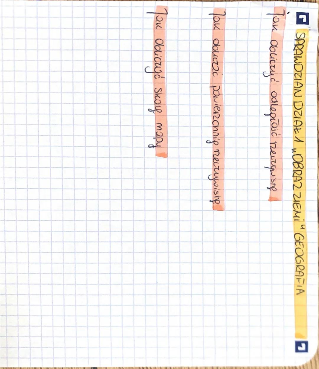 SPRAWDZIAN DZIAŁE 1 OBRAZ ZIEM," GEOGRAFIA
Mapa
2
to doraz pawierzchni Ziemi wo jej frogmentu widziony z gory,
na płaszczyznie iw partniejsz