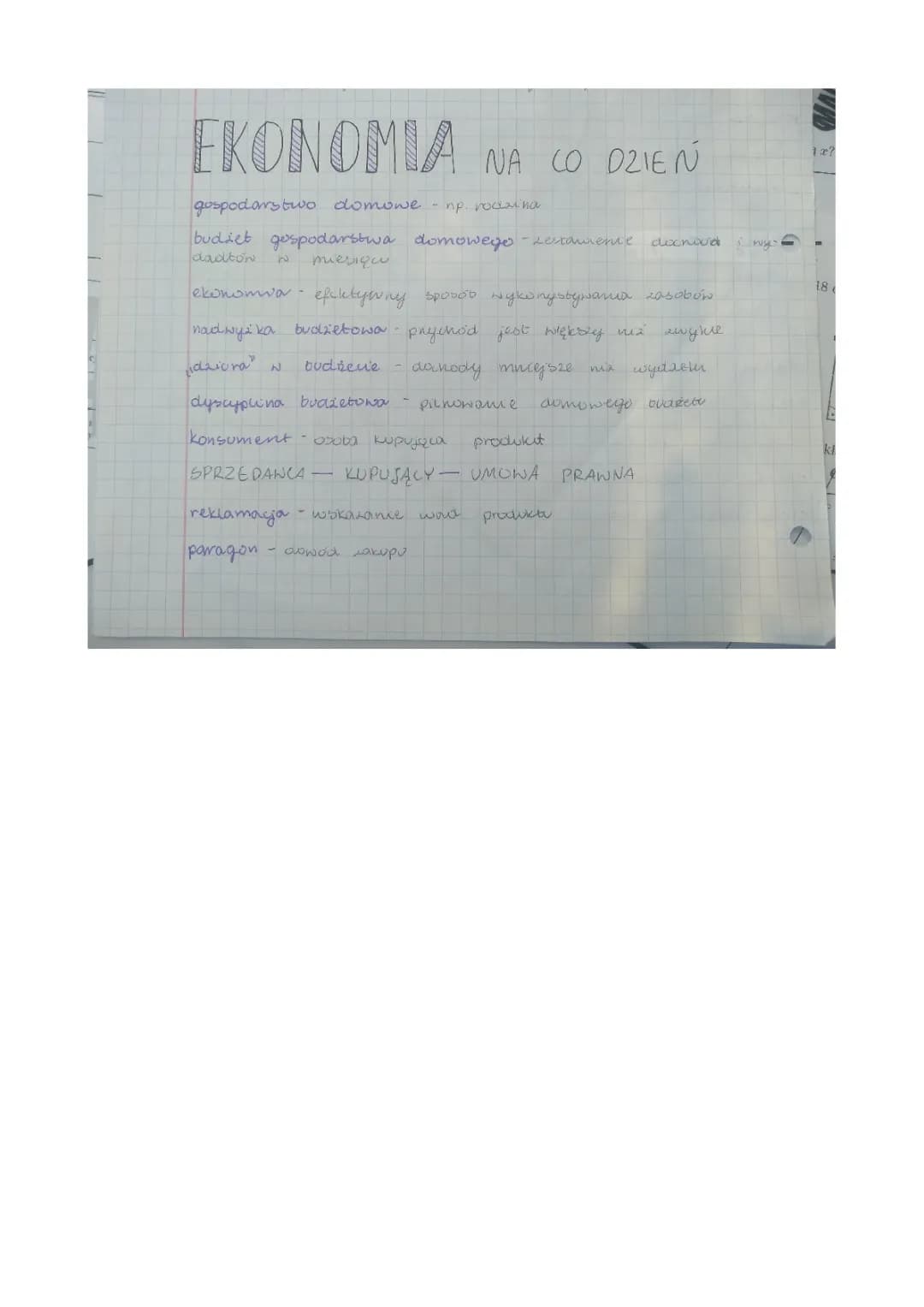 Notatki WOS klasa 8 - Ekonomia na co dzień PDF