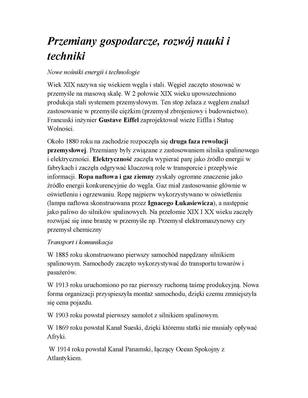 Przemiany Gospodarcze i Rozwój Nauki oraz Techniki w Nowoczesnym Świecie