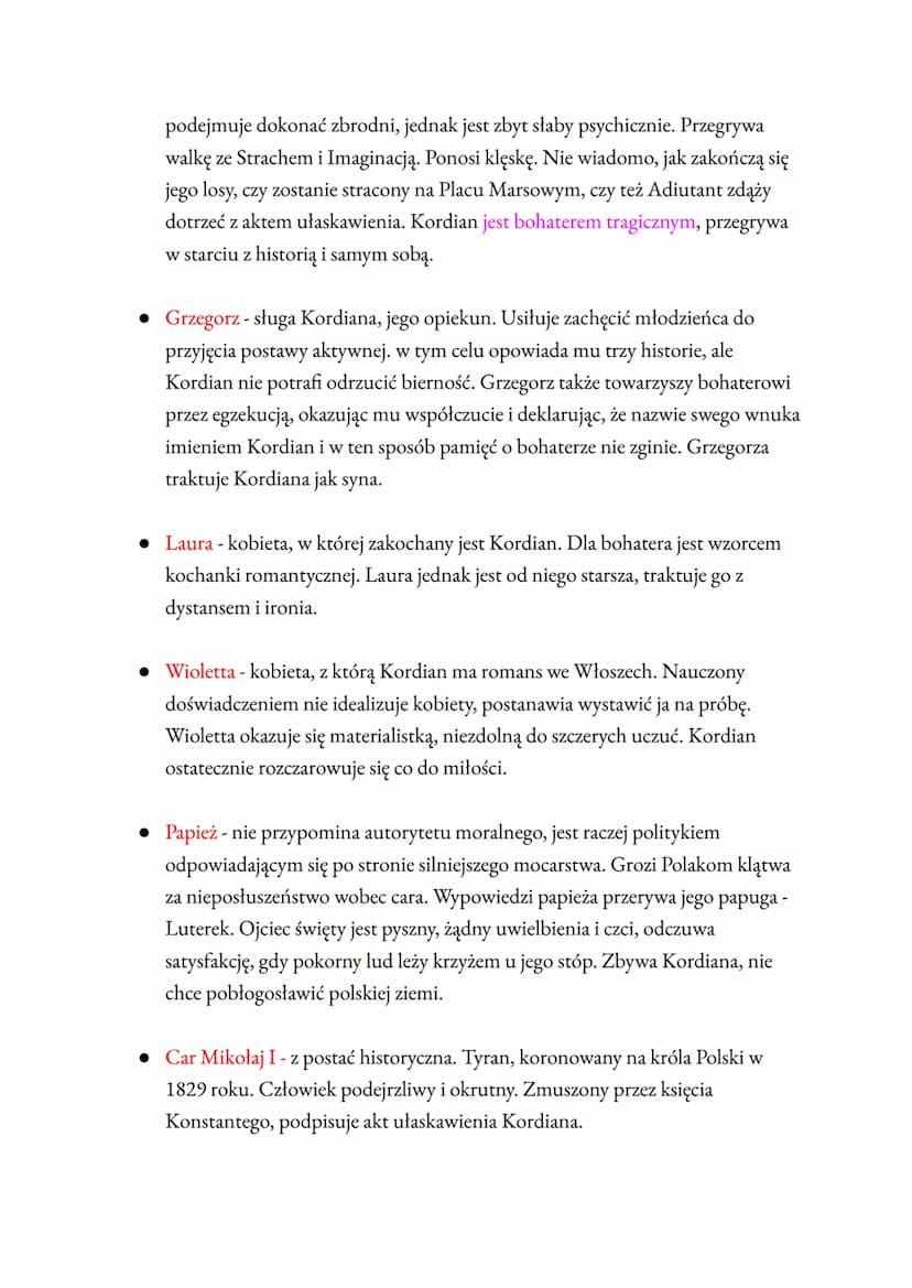 KORDIAN
1. Geneza utworu:
W chwili wybuchu powstania listopadowego Słowacki przebywał w Warszawie.
Poparł ruch niepodległościowy, jednak 8 I