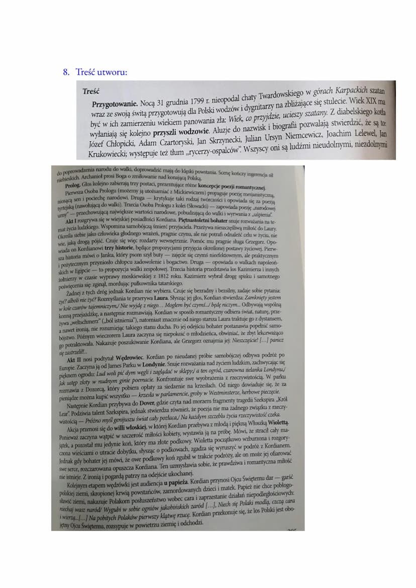 KORDIAN
1. Geneza utworu:
W chwili wybuchu powstania listopadowego Słowacki przebywał w Warszawie.
Poparł ruch niepodległościowy, jednak 8 I