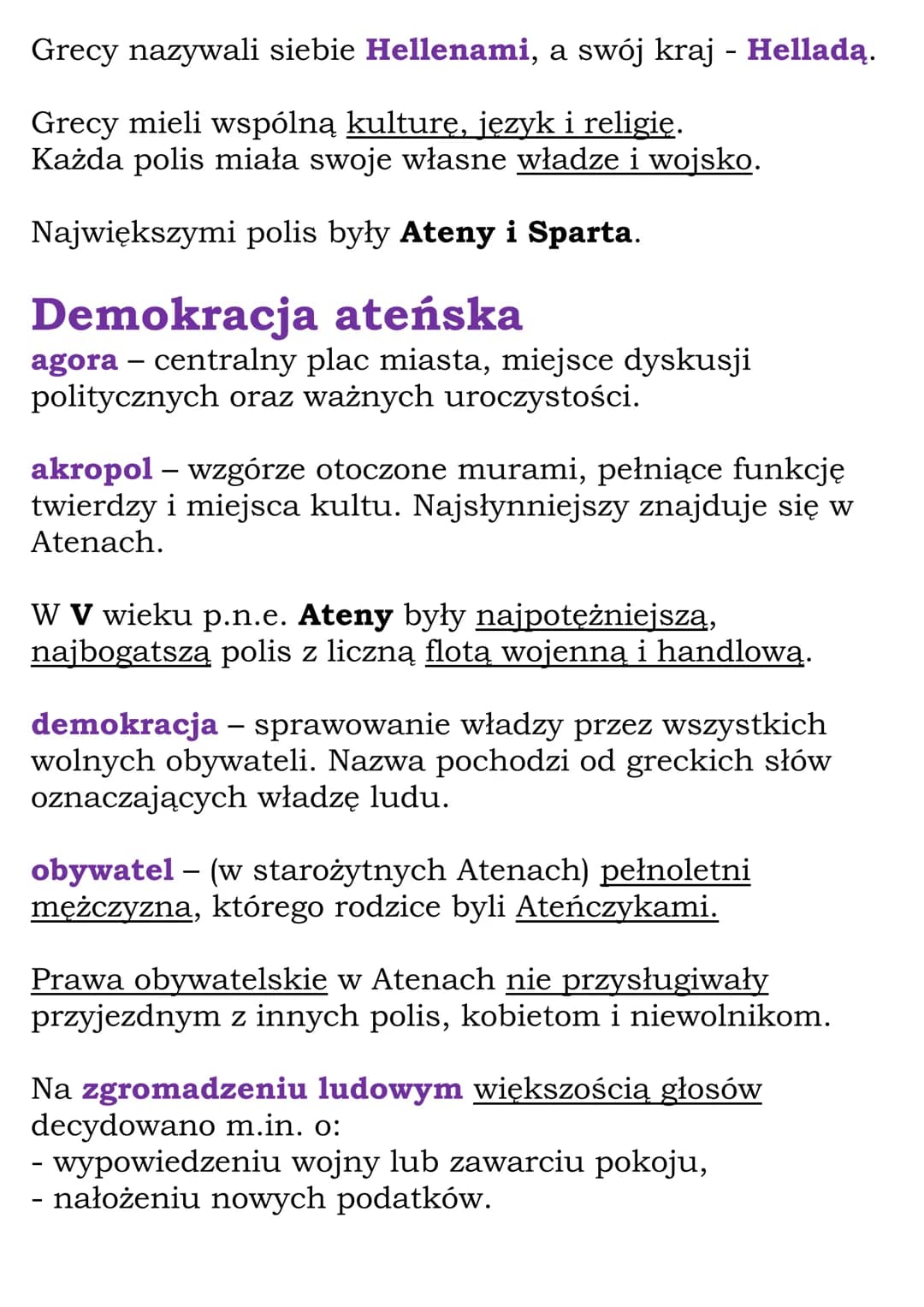 Starożytna
Grecja
Cały rozdział II
Kl 5, NE
Demokratyczne Ateny
VIII wiek p.n.e. – ukształtowanie się greckich miast-
państw
V wiek p.n.e. -