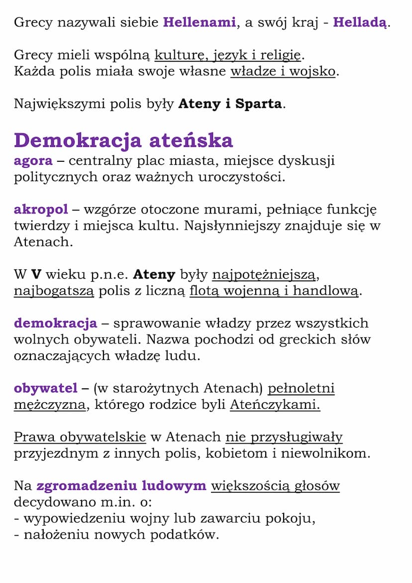 Starożytna
Grecja
Cały rozdział II
Kl 5, NE
Demokratyczne Ateny
VIII wiek p.n.e. – ukształtowanie się greckich miast-
państw
V wiek p.n.e. -