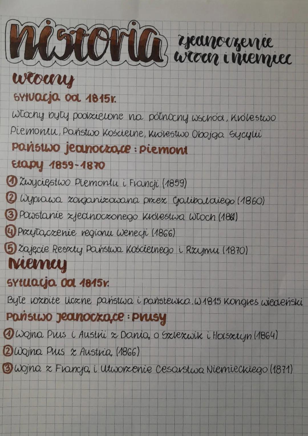 Jakie były przyczyny i skutki zjednoczenia Włoch i Niemiec?