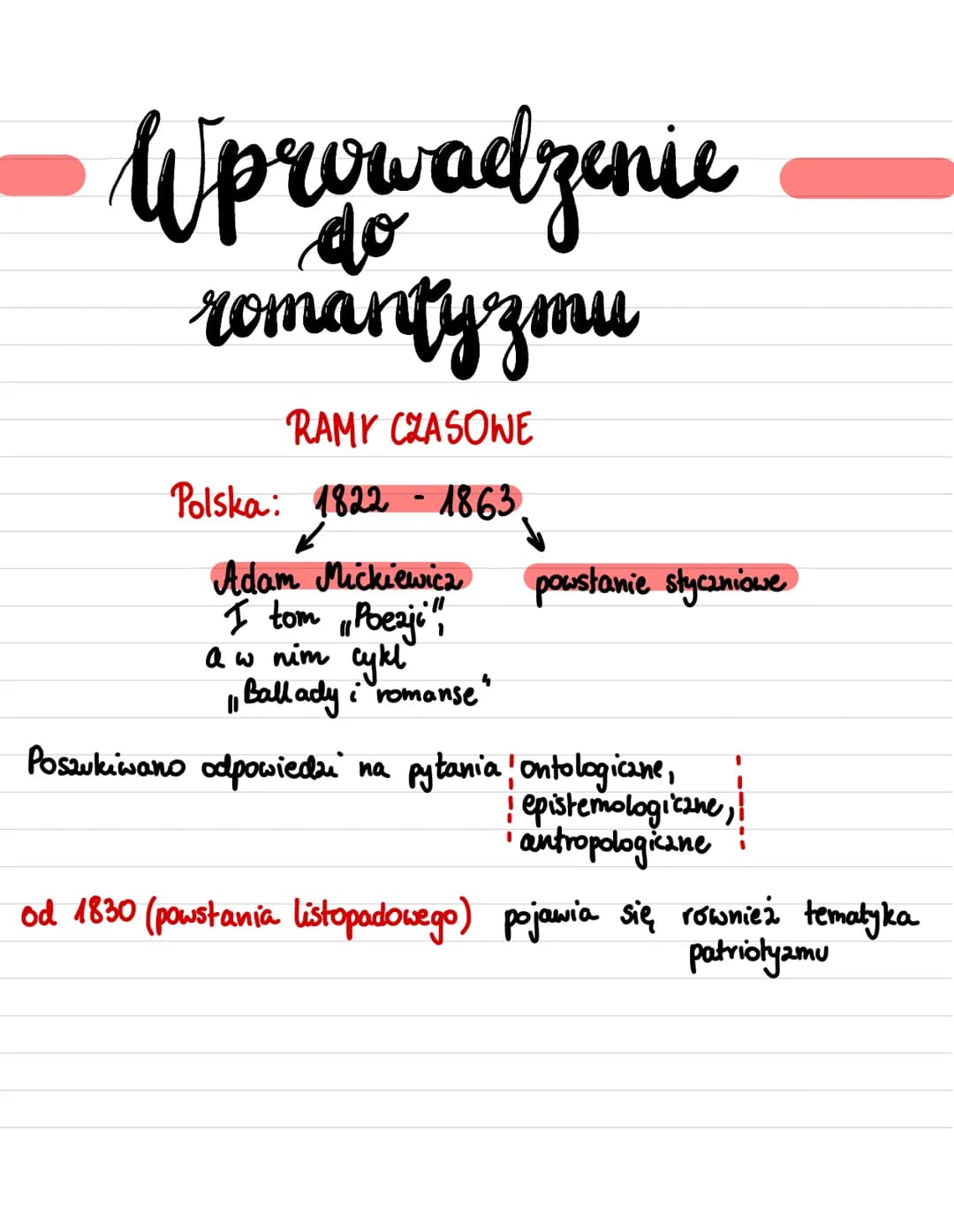 Wprowadzenie
romantyzmu
RAMY CZASONE
Polska: 1822-1863.
Adam Mickiewicz
I tom Poezji"
aw nim cykl
11 Ballady: romanse"
Poszukiwano odpowiedz
