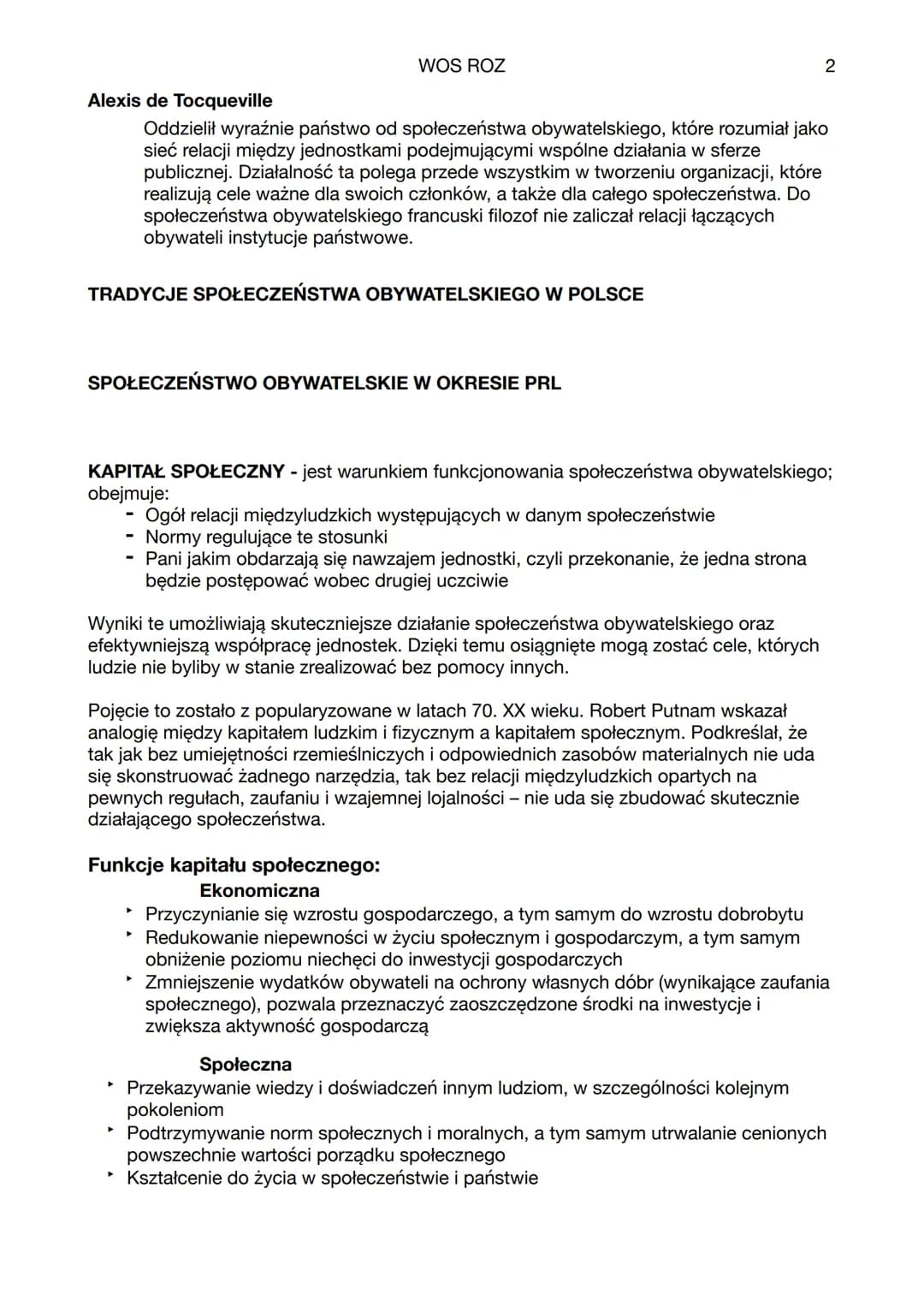 SPOŁECZEŃSTWO OBYWATELSKIE
WOS ROZ
▶
1
Temat 1
1. Jako zbiorowość, której członkowie w wielu różnorodnych
formach działają w przestrzeni pub