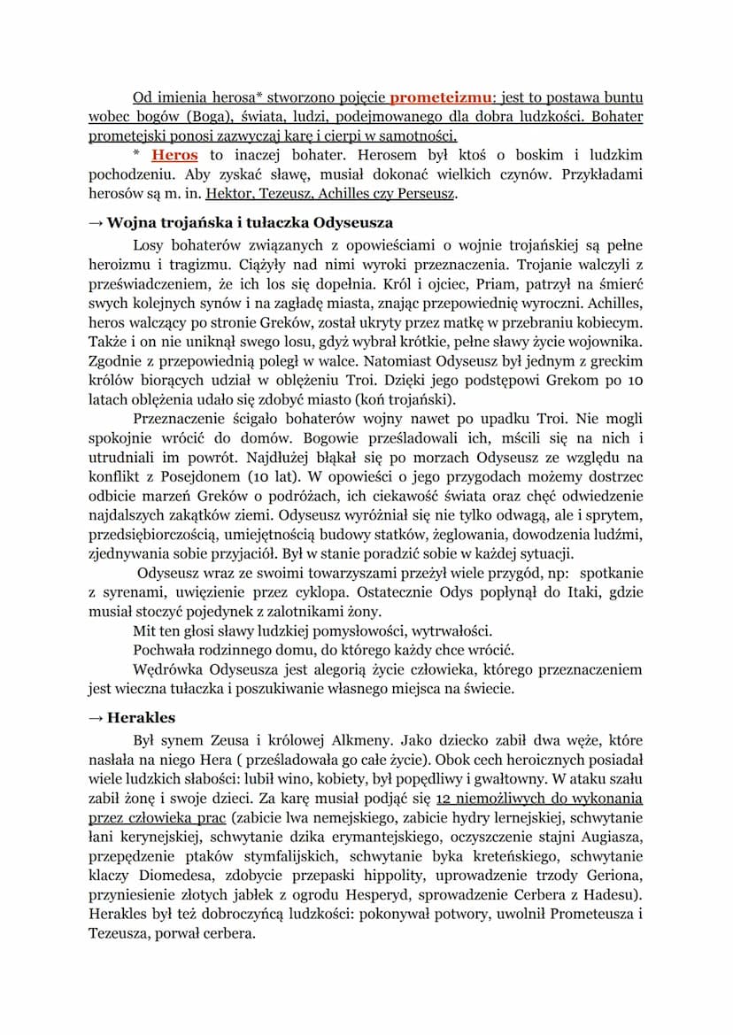 1. MITOLOGIA (GRECJA), JAN PARANDOWSKI
1) Mit (gr. mythos 'słowo') opowieść o bogach, istotach nadprzyrodzonych i
bohaterach dotycząca zwłas