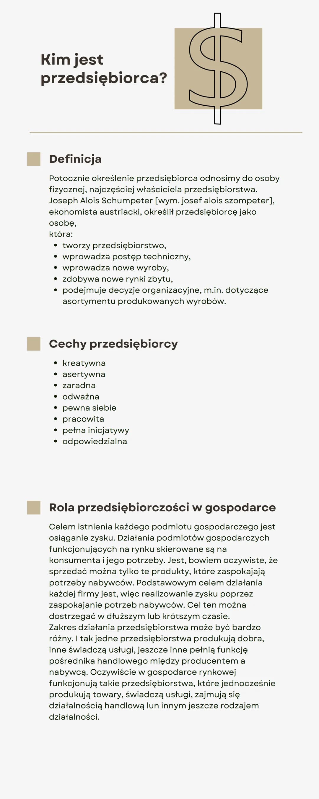 $
Definicja
Potocznie określenie przedsiębiorca odnosimy do osoby
fizycznej, najczęściej właściciela przedsiębiorstwa.
Joseph Alois Schumpet
