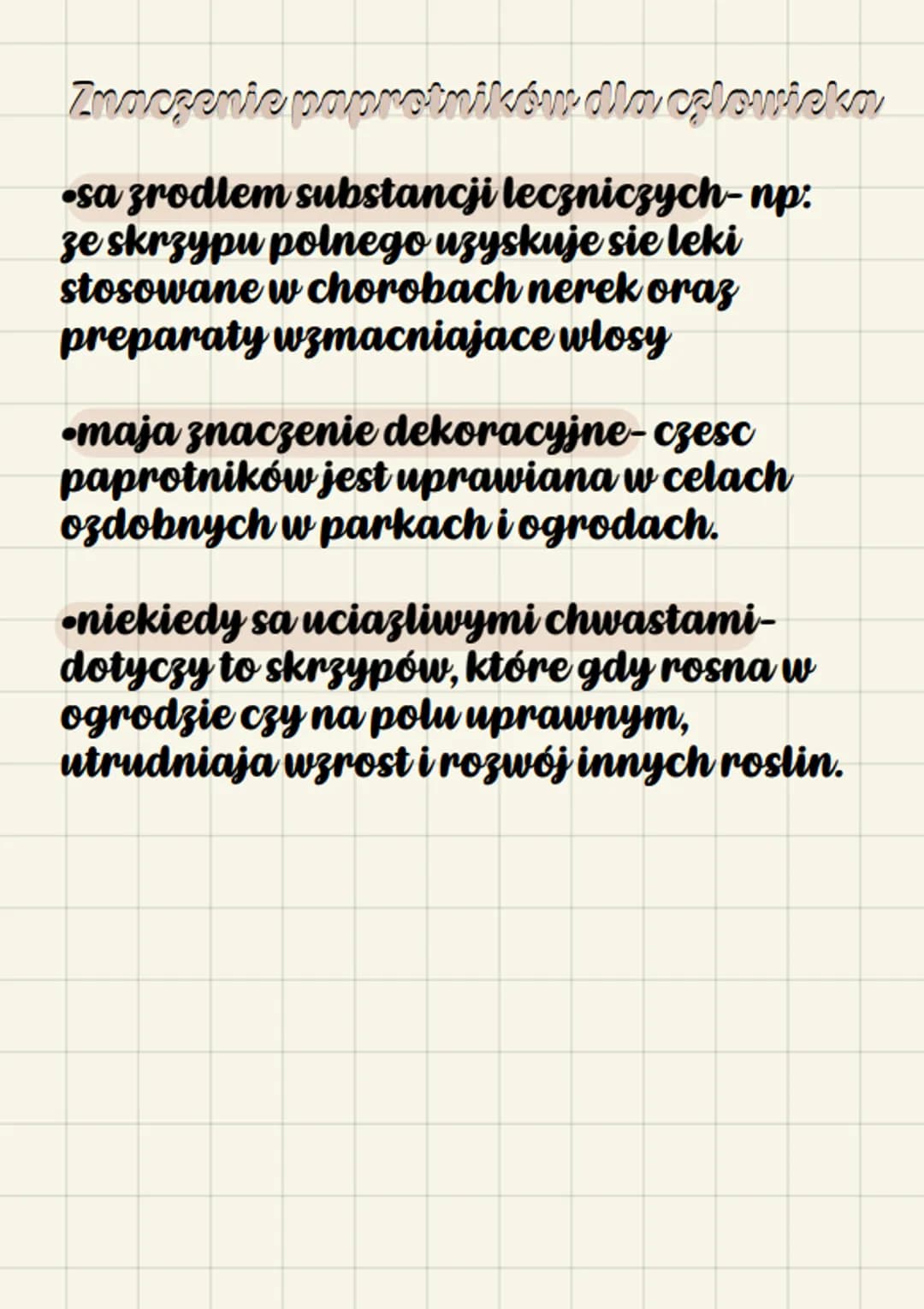 biologue
Paprotniki
•Srodkowisko zycia.
Wiekszosc paprotnikow rosnie na
ladzie, w miejscach wilgotnych i
zacienionych. Rosliny te wystepuja 