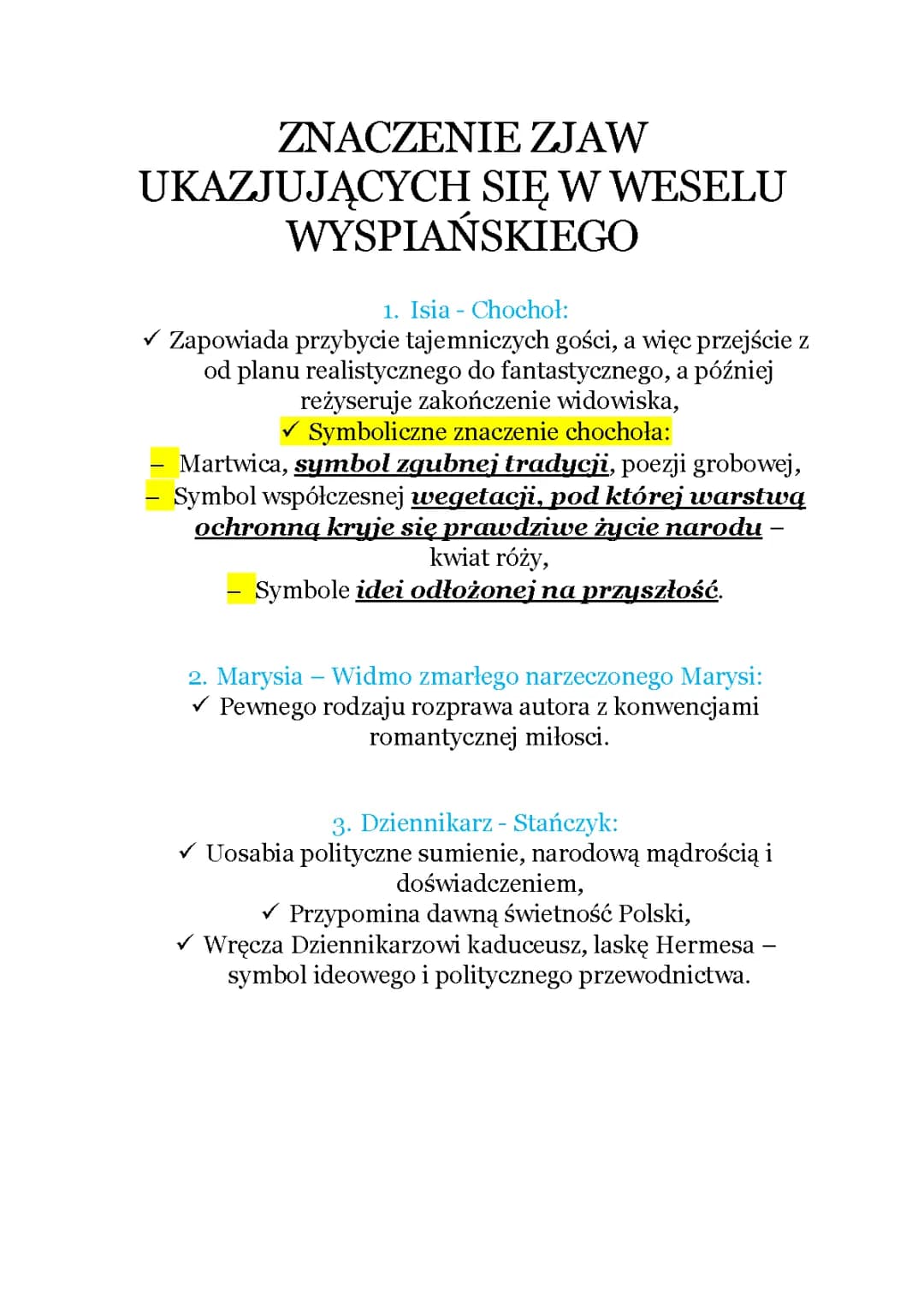 Symboliczne znaczenie duchów, widm i zjaw w Weselu Wyspiańskiego