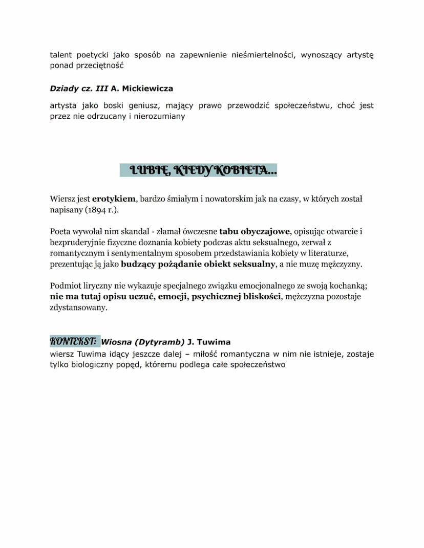 BIOGRAFIA KAZIMIERZA PRZERWY-TETMAJERA
Poeta, prozaik, dramaturg i krytyk sztuki, jeden z najważniejszych twórców Młodej
Polski. Urodził się